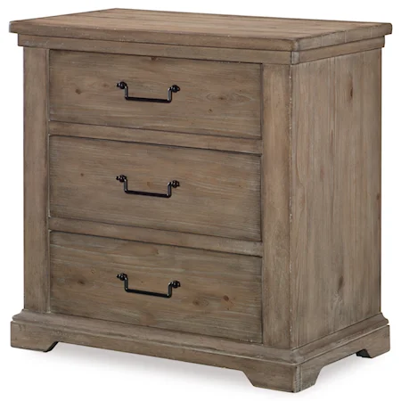 3 Drawer Night Stand with Outlet and USB Port